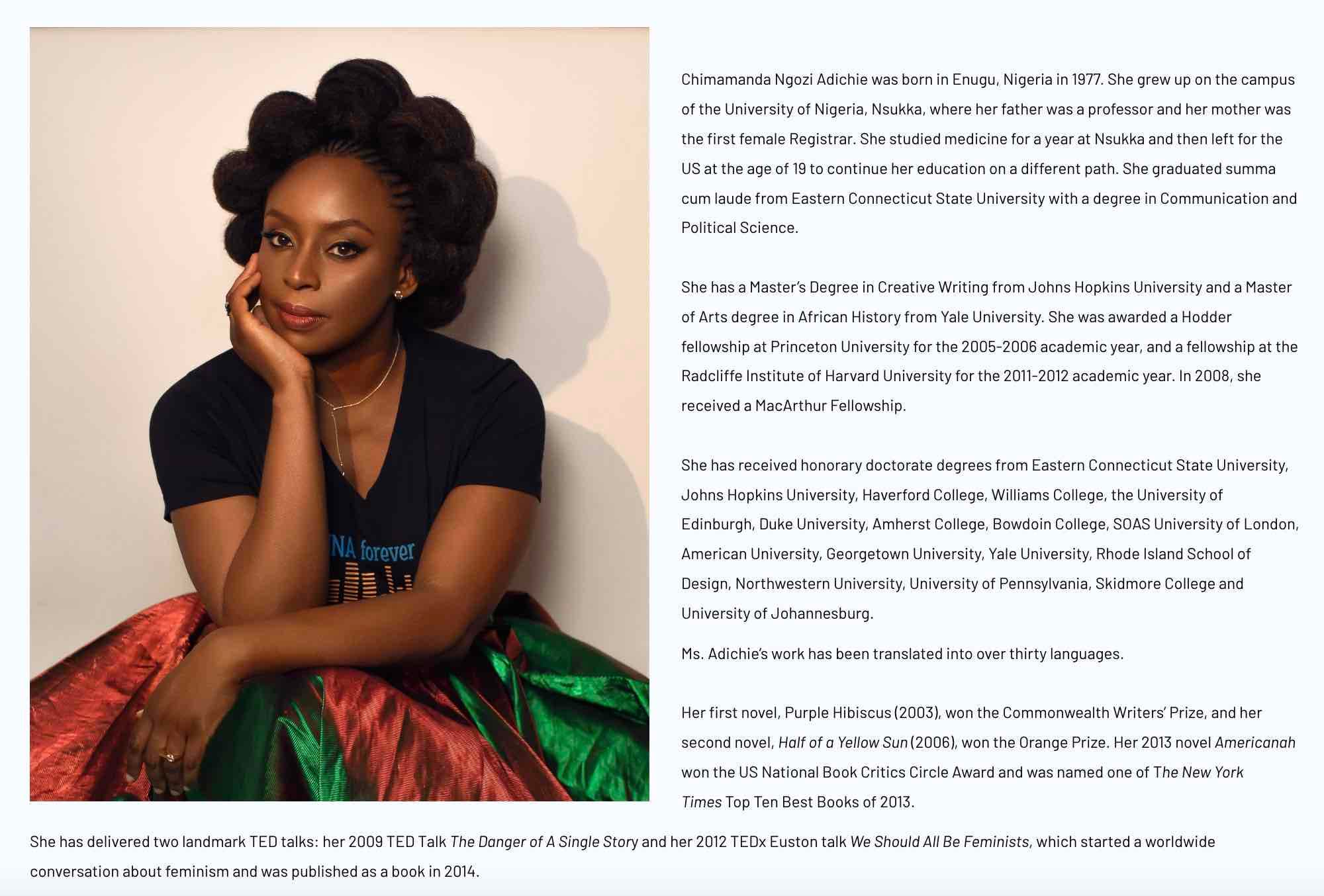 Szocialista Gy Gy T Irigys G Academic Bio B F Por Szem T   Chimamanda Ngozi Adichie (1) 